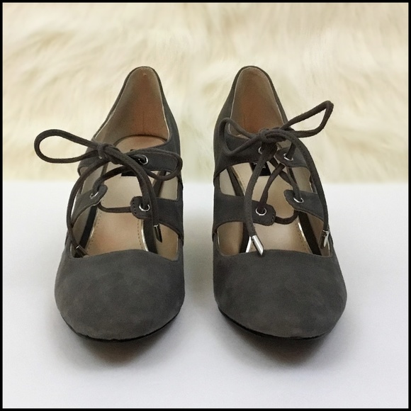 NWOB Alfani Prima "Binddi" Grey Leather Suede Pumps - Picture 3 of 10